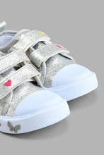 Load image into Gallery viewer, Redtag-Pale-Grey-Heart-Embroidered-Pump-Colour:Grey,-Filter:Girls-Footwear-(1-to-3-Yrs),-ING-Trainers,-New-In,-New-In-ING-FOO,-Non-Sale,-S22B,-Section:Kidswear-Infant-Girls-1 to 3 Years
