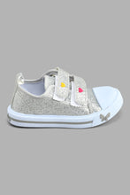 Load image into Gallery viewer, Redtag-Pale-Grey-Heart-Embroidered-Pump-Colour:Grey,-Filter:Girls-Footwear-(1-to-3-Yrs),-ING-Trainers,-New-In,-New-In-ING-FOO,-Non-Sale,-S22B,-Section:Kidswear-Infant-Girls-1 to 3 Years
