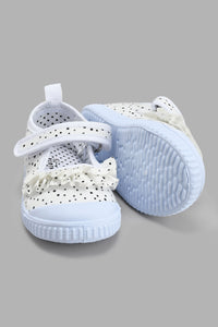 Redtag-White-Polka-Dot-Print-Pump-Pumps-Infant-Girls-1 to 3 Years