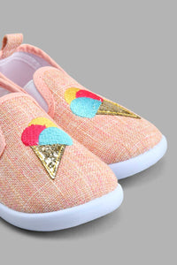 Redtag-Pale-Pink-Ice-Cream-Trim-Pump-Colour:Pink,-Filter:Girls-Footwear-(1-to-3-Yrs),-ING-Trainers,-New-In,-New-In-ING-FOO,-Non-Sale,-S22B,-Section:Kidswear-Infant-Girls-1 to 3 Years