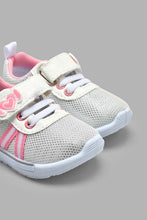 Load image into Gallery viewer, Redtag-White-Bow-Trim-Pump-Colour:White,-Filter:Girls-Footwear-(1-to-3-Yrs),-ING-Trainers,-New-In,-New-In-ING-FOO,-Non-Sale,-S22A,-Section:Kidswear-Infant-Girls-1 to 3 Years
