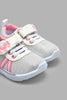 Redtag-White-Bow-Trim-Pump-Colour:White,-Filter:Girls-Footwear-(1-to-3-Yrs),-ING-Trainers,-New-In,-New-In-ING-FOO,-Non-Sale,-S22A,-Section:Kidswear-Infant-Girls-1 to 3 Years