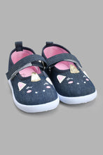 Load image into Gallery viewer, Redtag-Navy-Cat-Face-Pump-Pumps-Infant-Girls-1 to 3 Years
