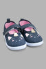 Redtag-Navy-Cat-Face-Pump-Pumps-Infant-Girls-1 to 3 Years