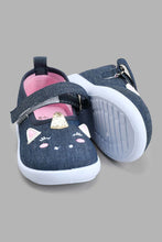 Load image into Gallery viewer, Redtag-Navy-Cat-Face-Pump-Pumps-Infant-Girls-1 to 3 Years
