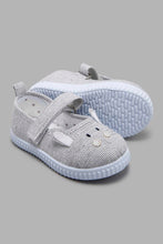 Load image into Gallery viewer, Redtag-Grey-Cat-Face-Pump-Colour:Grey,-Filter:Girls-Footwear-(1-to-3-Yrs),-ING-Trainers,-New-In,-New-In-ING-FOO,-Non-Sale,-S22A,-Section:Kidswear-Infant-Girls-1 to 3 Years
