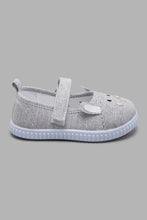 Load image into Gallery viewer, Redtag-Grey-Cat-Face-Pump-Colour:Grey,-Filter:Girls-Footwear-(1-to-3-Yrs),-ING-Trainers,-New-In,-New-In-ING-FOO,-Non-Sale,-S22A,-Section:Kidswear-Infant-Girls-1 to 3 Years
