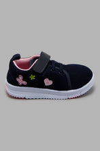 Load image into Gallery viewer, Redtag-Navy-Velcro-Strap-Pump-Colour:Navy,-Filter:Girls-Footwear-(1-to-3-Yrs),-ING-Trainers,-New-In,-New-In-ING-FOO,-Non-Sale,-S22A,-Section:Kidswear-Infant-Girls-1 to 3 Years
