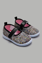 Load image into Gallery viewer, Redtag-Black-Textured-Pump-Colour:Black,-Filter:Girls-Footwear-(1-to-3-Yrs),-ING-Trainers,-New-In,-New-In-ING-FOO,-Non-Sale,-S22A,-Section:Kidswear-Infant-Girls-1 to 3 Years
