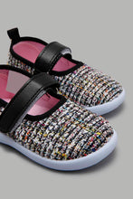 Load image into Gallery viewer, Redtag-Black-Textured-Pump-Colour:Black,-Filter:Girls-Footwear-(1-to-3-Yrs),-ING-Trainers,-New-In,-New-In-ING-FOO,-Non-Sale,-S22A,-Section:Kidswear-Infant-Girls-1 to 3 Years
