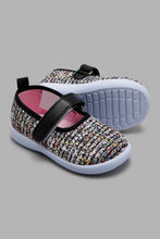 Load image into Gallery viewer, Redtag-Black-Textured-Pump-Colour:Black,-Filter:Girls-Footwear-(1-to-3-Yrs),-ING-Trainers,-New-In,-New-In-ING-FOO,-Non-Sale,-S22A,-Section:Kidswear-Infant-Girls-1 to 3 Years
