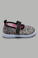 Load image into Gallery viewer, Redtag-Black-Textured-Pump-Colour:Black,-Filter:Girls-Footwear-(1-to-3-Yrs),-ING-Trainers,-New-In,-New-In-ING-FOO,-Non-Sale,-S22A,-Section:Kidswear-Infant-Girls-1 to 3 Years
