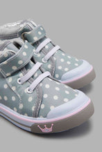 Load image into Gallery viewer, Redtag-Grey-High-Top-Pump-Colour:Grey,-Filter:Girls-Footwear-(1-to-3-Yrs),-ING-Trainers,-New-In,-New-In-ING-FOO,-Non-Sale,-S22A,-Section:Kidswear-Infant-Girls-1 to 3 Years
