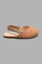 Load image into Gallery viewer, Redtag-Tan-Diamante-Trim-Mule-Colour:Tan,-Filter:Girls-Footwear-(3-to-5-Yrs),-GIR-Casual-Shoes,-New-In,-New-In-GIR-FOO,-Non-Sale,-S22A,-Section:Kidswear-Girls-3 to 5 Years
