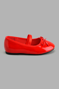 Redtag-Red-Bow-Trim-Ballerina-Colour:Red,-Filter:Girls-Footwear-(3-to-5-Yrs),-GIR-Casual-Shoes,-New-In,-New-In-GIR-FOO,-Non-Sale,-S22A,-Section:Kidswear-Girls-3 to 5 Years