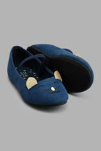 Load image into Gallery viewer, Redtag-Navy-Cat-Face-Ballerina-Colour:Navy,-Filter:Girls-Footwear-(3-to-5-Yrs),-GIR-Casual-Shoes,-New-In,-New-In-GIR-FOO,-Non-Sale,-S22A,-Section:Kidswear-Girls-3 to 5 Years
