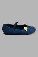 Load image into Gallery viewer, Redtag-Navy-Cat-Face-Ballerina-Colour:Navy,-Filter:Girls-Footwear-(3-to-5-Yrs),-GIR-Casual-Shoes,-New-In,-New-In-GIR-FOO,-Non-Sale,-S22A,-Section:Kidswear-Girls-3 to 5 Years
