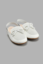 Load image into Gallery viewer, Redtag-White-Bow-Trim-Mule-Colour:White,-Filter:Girls-Footwear-(3-to-5-Yrs),-GIR-Casual-Shoes,-New-In,-New-In-GIR-FOO,-Non-Sale,-S22A,-Section:Kidswear-Girls-3 to 5 Years
