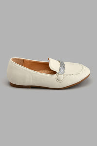 Redtag-Cream-Diamante-Trim-Loafer-Colour:Cream,-Filter:Girls-Footwear-(3-to-5-Yrs),-GIR-Casual-Shoes,-New-In,-New-In-GIR-FOO,-Non-Sale,-S22A,-Section:Kidswear-Girls-3 to 5 Years