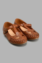 Load image into Gallery viewer, Redtag-Brown-T-Bar-Ballerina-Colour:Brown,-Filter:Girls-Footwear-(3-to-5-Yrs),-GIR-Casual-Shoes,-New-In,-New-In-GIR-FOO,-Non-Sale,-S22A,-Section:Kidswear-Girls-3 to 5 Years
