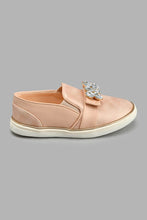 Load image into Gallery viewer, Redtag-Pale-Pink-Diamante-Trim-Plimsolls-Colour:Pink,-Filter:Girls-Footwear-(3-to-5-Yrs),-GIR-Casual-Shoes,-New-In,-New-In-GIR-FOO,-Non-Sale,-S22A,-Section:Kidswear-Girls-3 to 5 Years
