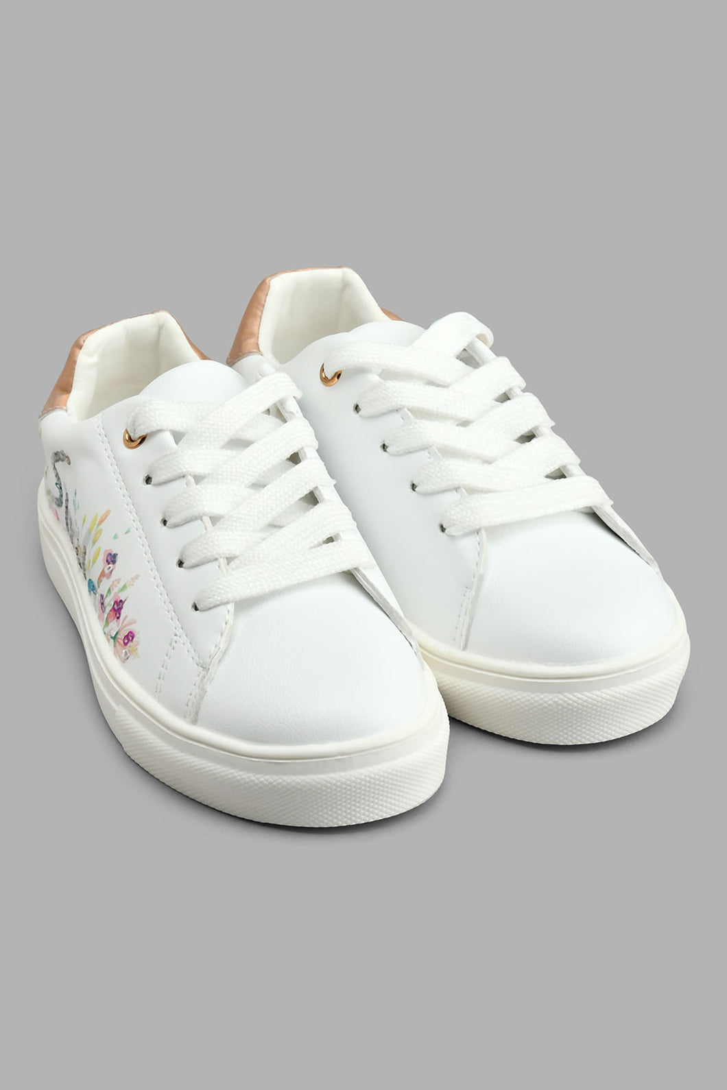 Redtag-White-Sequins-Trim-Sneaker-Colour:White,-Filter:Girls-Footwear-(3-to-5-Yrs),-GIR-Trainers,-New-In,-New-In-GIR-FOO,-Non-Sale,-S22A,-Section:Kidswear-Girls-3 to 5 Years