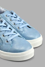 Load image into Gallery viewer, Redtag-Blue-Star-Trim-Sneaker-Colour:Blue,-Filter:Girls-Footwear-(3-to-5-Yrs),-GIR-Trainers,-New-In,-New-In-GIR-FOO,-Non-Sale,-S22A,-Section:Kidswear-Girls-3 to 5 Years
