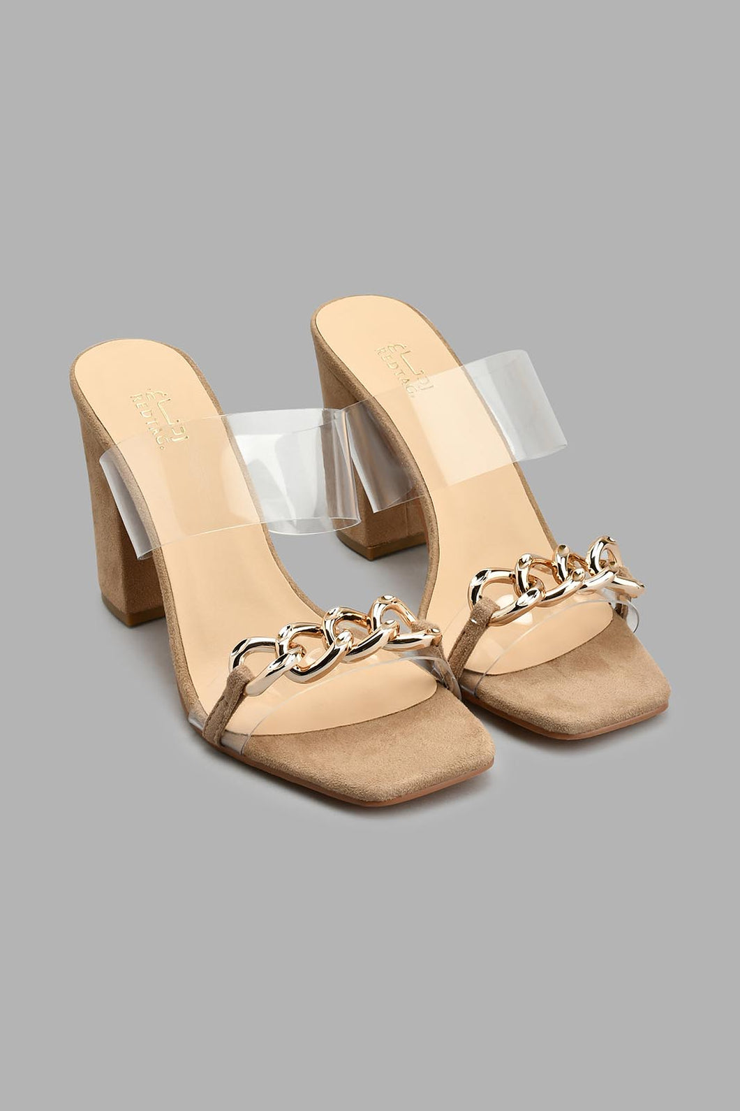 Redtag-Taupe-Vinyl-Chain-Mule-Colour:Taupe,-Filter:Women's-Footwear,-New-In,-New-In-Women-FOO,-Non-Sale,-S22A,-Section:Women,-Women-Casual-Sandals-Women's-