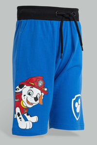 Redtag-Blue-Paw-Patrol-Elasticated-Waist-Short-Active-Shorts-Boys-2 to 8 Years