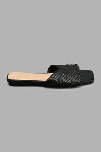 Redtag-Black-Weave-Mule-Colour:Black,-Filter:Women's-Footwear,-New-In,-New-In-Women-FOO,-Non-Sale,-S22A,-Section:Women,-Women-Casual-Sandals-Women's-