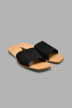 Load image into Gallery viewer, Redtag-Black-Knit-Mule-Colour:Black,-Filter:Women&#39;s-Footwear,-New-In,-New-In-Women-FOO,-Non-Sale,-S22A,-Section:Women,-Women-Casual-Sandals-Women&#39;s-
