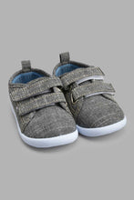 Load image into Gallery viewer, Redtag-Mid-Grey-Double-Velcro-Strap-Pump-Pumps-Infant-Boys-1 to 3 Years
