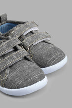 Load image into Gallery viewer, Redtag-Mid-Grey-Double-Velcro-Strap-Pump-Pumps-Infant-Boys-1 to 3 Years
