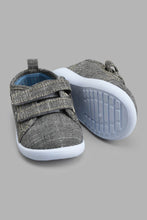 Load image into Gallery viewer, Redtag-Mid-Grey-Double-Velcro-Strap-Pump-Pumps-Infant-Boys-1 to 3 Years
