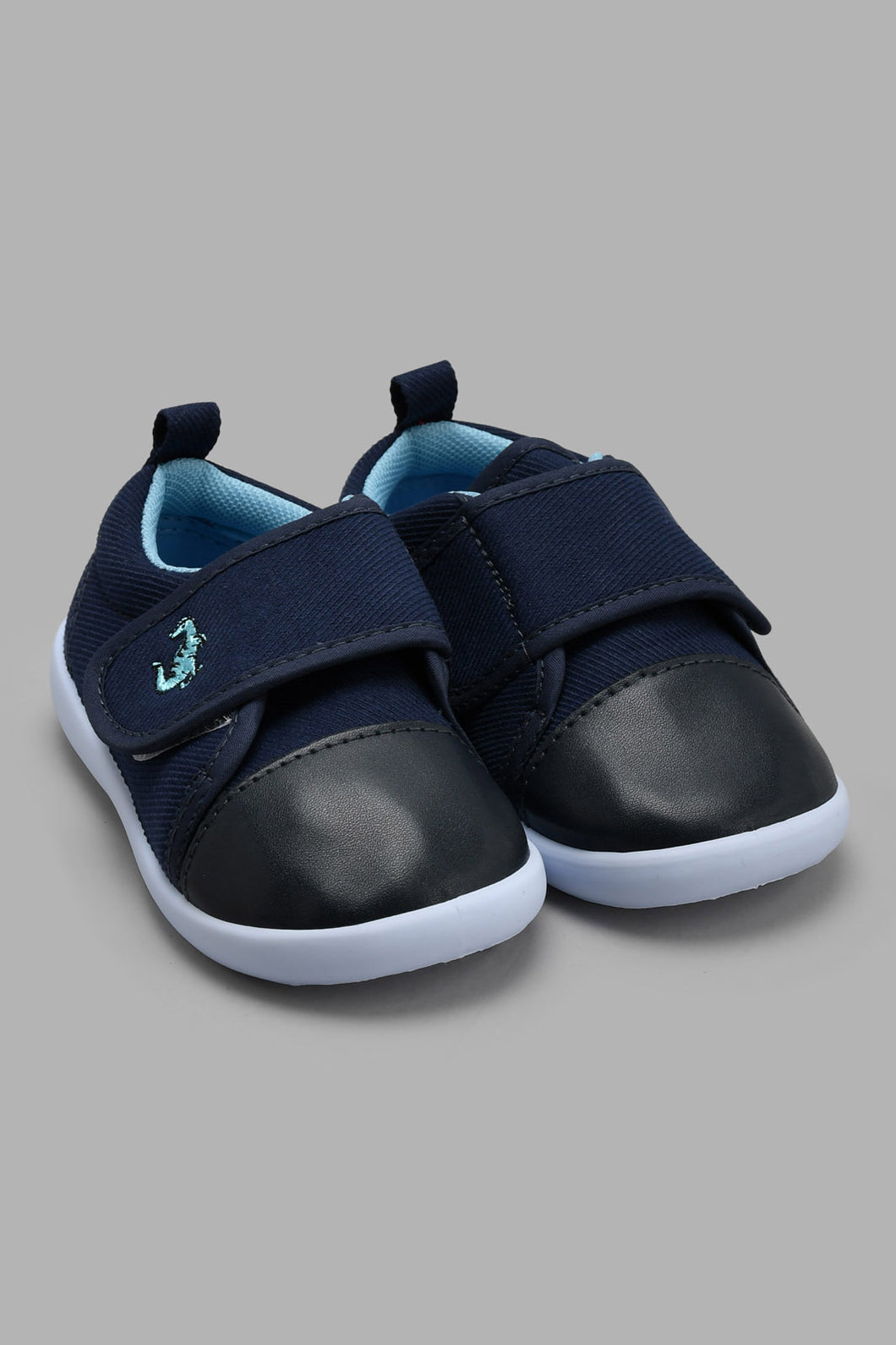 Redtag-Navy-Velcro-Strap-Pump-Pumps-Infant-Boys-1 to 3 Years