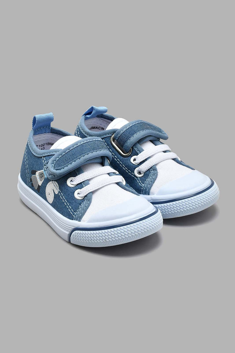 Redtag-Denim-Velcro-Strap-Pump-Colour:Denim,-Filter:Boys-Footwear-(1-to-3-Yrs),-INB-Trainers,-New-In,-New-In-INB-FOO,-Non-Sale,-S22A,-Section:Kidswear-Infant-Boys-1 to 3 Years