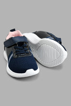 Load image into Gallery viewer, Redtag-Navy-Glitter-Trim-Trainer-Colour:Navy,-Filter:Girls-Footwear-(3-to-5-Yrs),-GIR-Trainers,-New-In,-New-In-GIR-FOO,-Non-Sale,-S22A,-Section:Kidswear-Girls-3 to 5 Years
