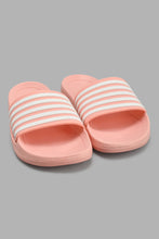 Load image into Gallery viewer, Redtag-Pink-Stripe-Slide-Sliders-Senior-Girls-5 to 14 Years
