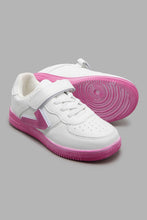 Load image into Gallery viewer, Redtag-White-Painting-Sole-Sneaker-Colour:White,-Filter:Girls-Footwear-(3-to-5-Yrs),-GIR-Trainers,-New-In,-New-In-GIR-FOO,-Non-Sale,-S22A,-Section:Kidswear-Girls-3 to 5 Years
