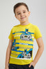 Redtag-Yellow-Batman-T-Shirt-All-Over-Prints-Boys-2 to 8 Years