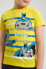 Redtag-Yellow-Batman-T-Shirt-All-Over-Prints-Boys-2 to 8 Years