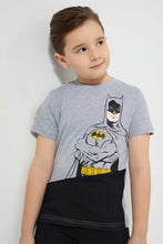 تنزيل الصورة على معرض الصور، Redtag-Grey-Batman-T-Shirt-All-Over-Prints-Boys-2 to 8 Years
