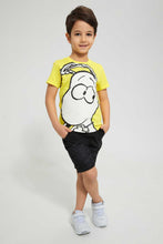 تنزيل الصورة على معرض الصور، Redtag-Yellow-Snoopy-T-Shirt-All-Over-Prints-Boys-2 to 8 Years
