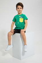 تنزيل الصورة على معرض الصور، Redtag-Green-Sonic-Pocket-T-Shirt-All-Over-Prints-Boys-2 to 8 Years
