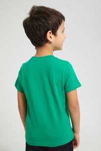 Redtag-Green-Sonic-Pocket-T-Shirt-All-Over-Prints-Boys-2 to 8 Years