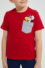 تنزيل الصورة على معرض الصور، Redtag-Red-Looney-Tunes-Pocket-T-Shirt-All-Over-Prints-Boys-2 to 8 Years
