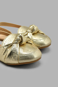 Redtag-Gold-Knotted-Mule-Mules-Girls-3 to 5 Years