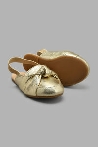 Redtag-Gold-Knotted-Mule-Mules-Girls-3 to 5 Years