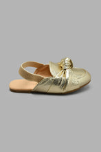 Load image into Gallery viewer, Redtag-Gold-Knotted-Mule-Mules-Girls-3 to 5 Years
