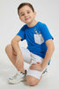 Redtag-Blue-Bugs-Pocket-T-Shirt-All-Over-Prints-Boys-2 to 8 Years